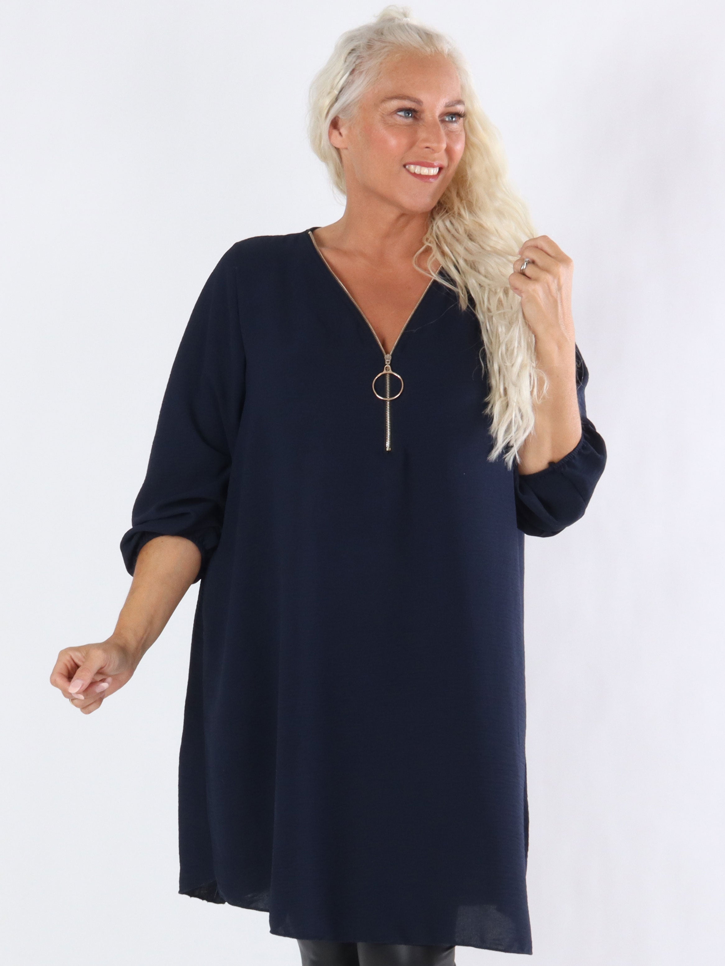 Lala - Tunica i lös passform med dragkedja i halsen